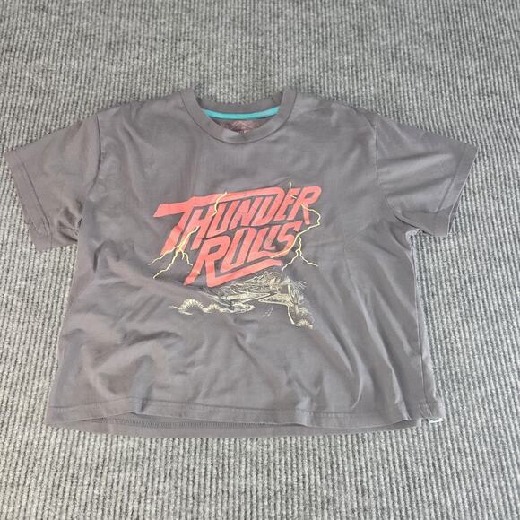 Sendero Shirt Womens Large Thunder Rolls Cropped Embroidered Lightning Western - Picture 1 of 10
